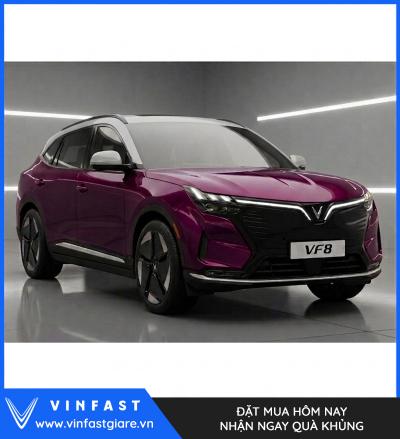 Vinfast VF8 2026 Màu Tím Nóc Xám Thế Hệ Mới Bảng Giá Lăn Bánh Khuyến Mại