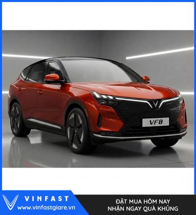 Vinfast VF8 2026 Màu Cam Nóc Đen Thế Hệ Mới Bảng Giá Lăn Bánh Khuyến Mại